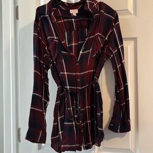 Plaid Maternity Button Down Top